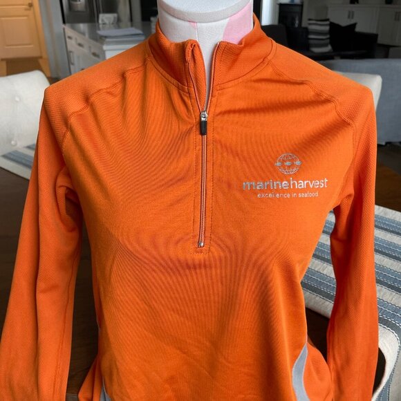 Stormtech Performance LS 1/4 Zip HiNk Lightweight Poly Top Burnt Orang Gry Sz S - Picture 3 of 12